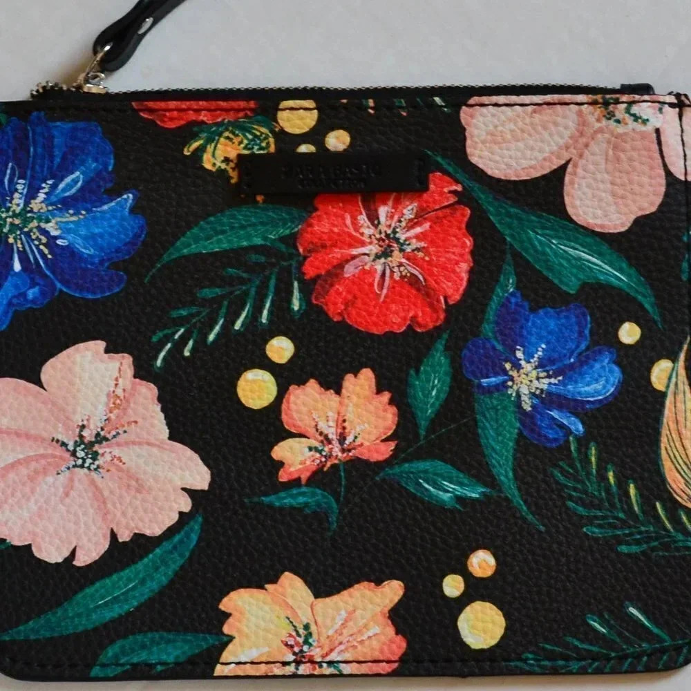 ZARA Floral Print Zippered Pouch